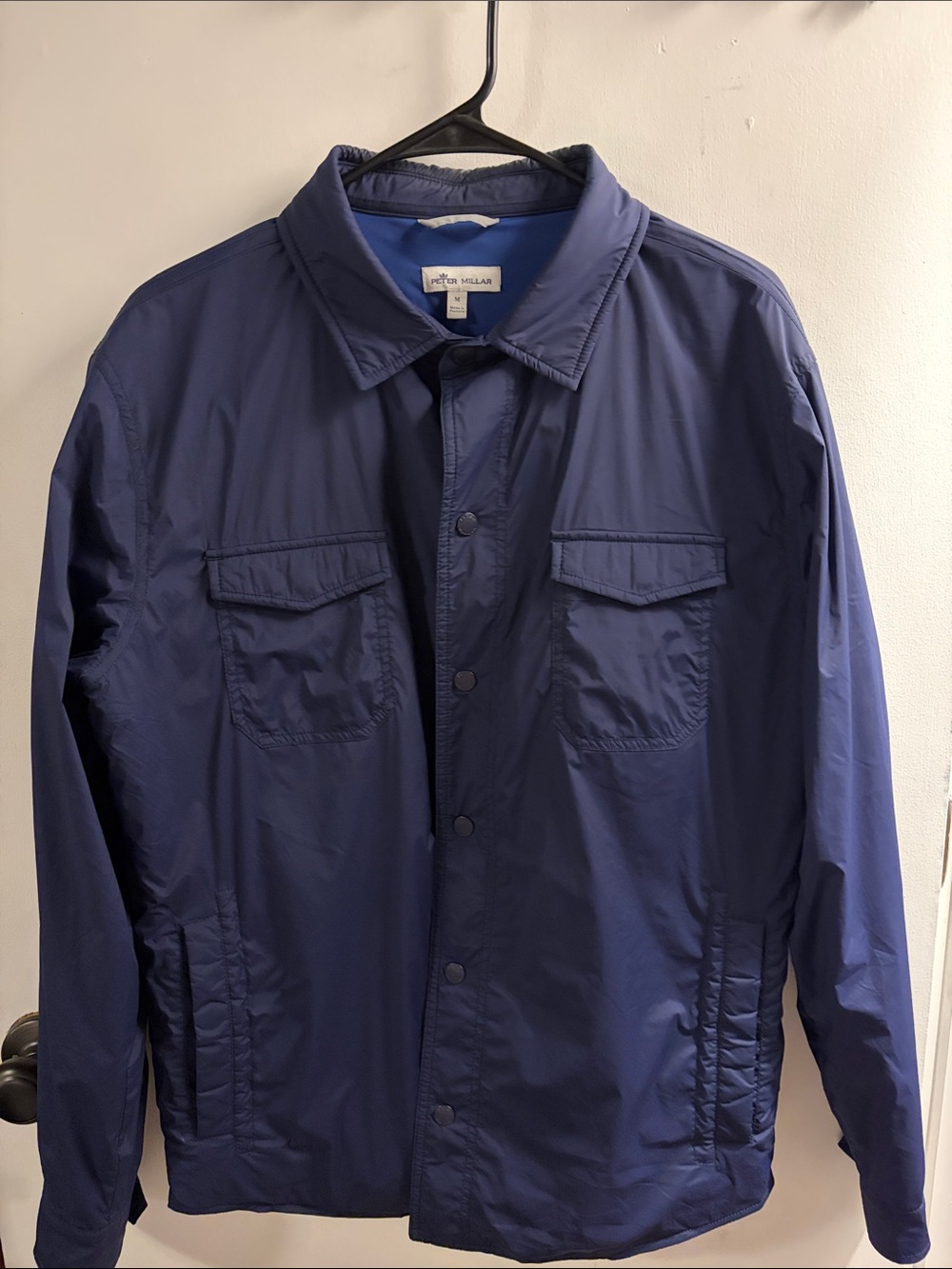 Peter Millar Navy Lightweight Button-Up Shirt Jacket